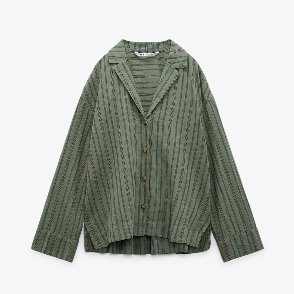 Striped Linen Blend Shirt